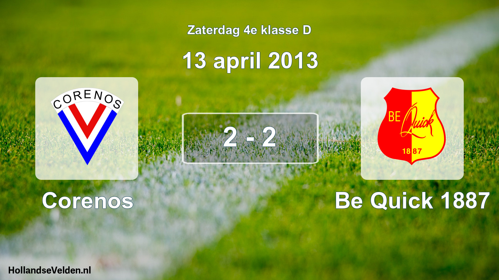 Total number of matches played: Corenos - Be Quick 1887 2 - 2 (13 April 2013)