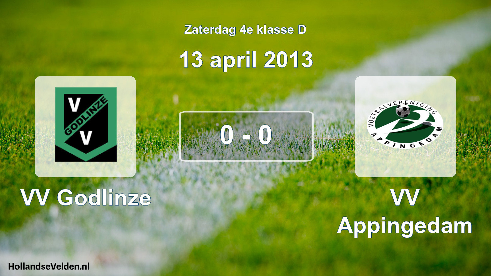Total number of matches played: VV Godlinze - VV Appingedam 0 - 0 (13 April 2013)