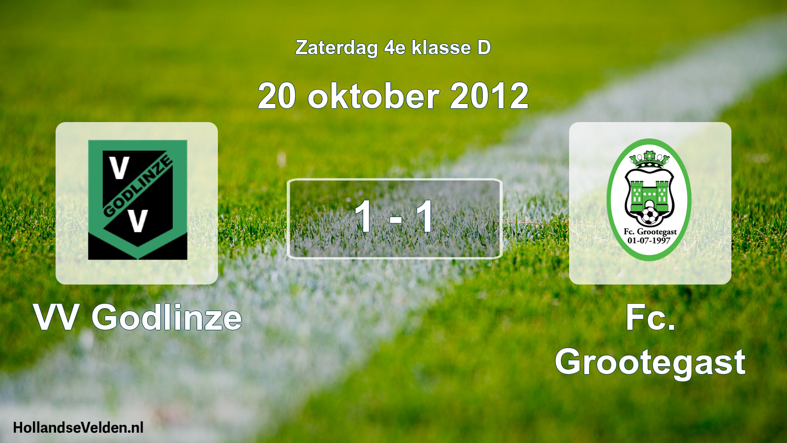 Total number of matches played: VV Godlinze - Fc. Grootegast 1 - 1 (20 October 2012)