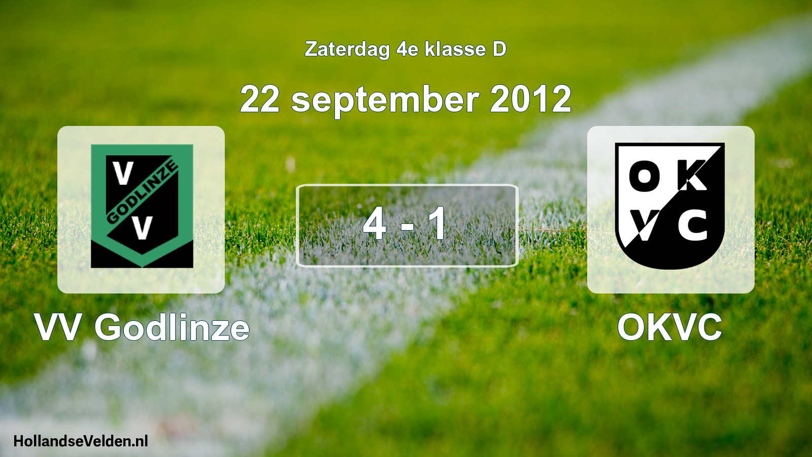 Total number of matches played: VV Godlinze - OKVC 4 - 1 (22 September 2012)