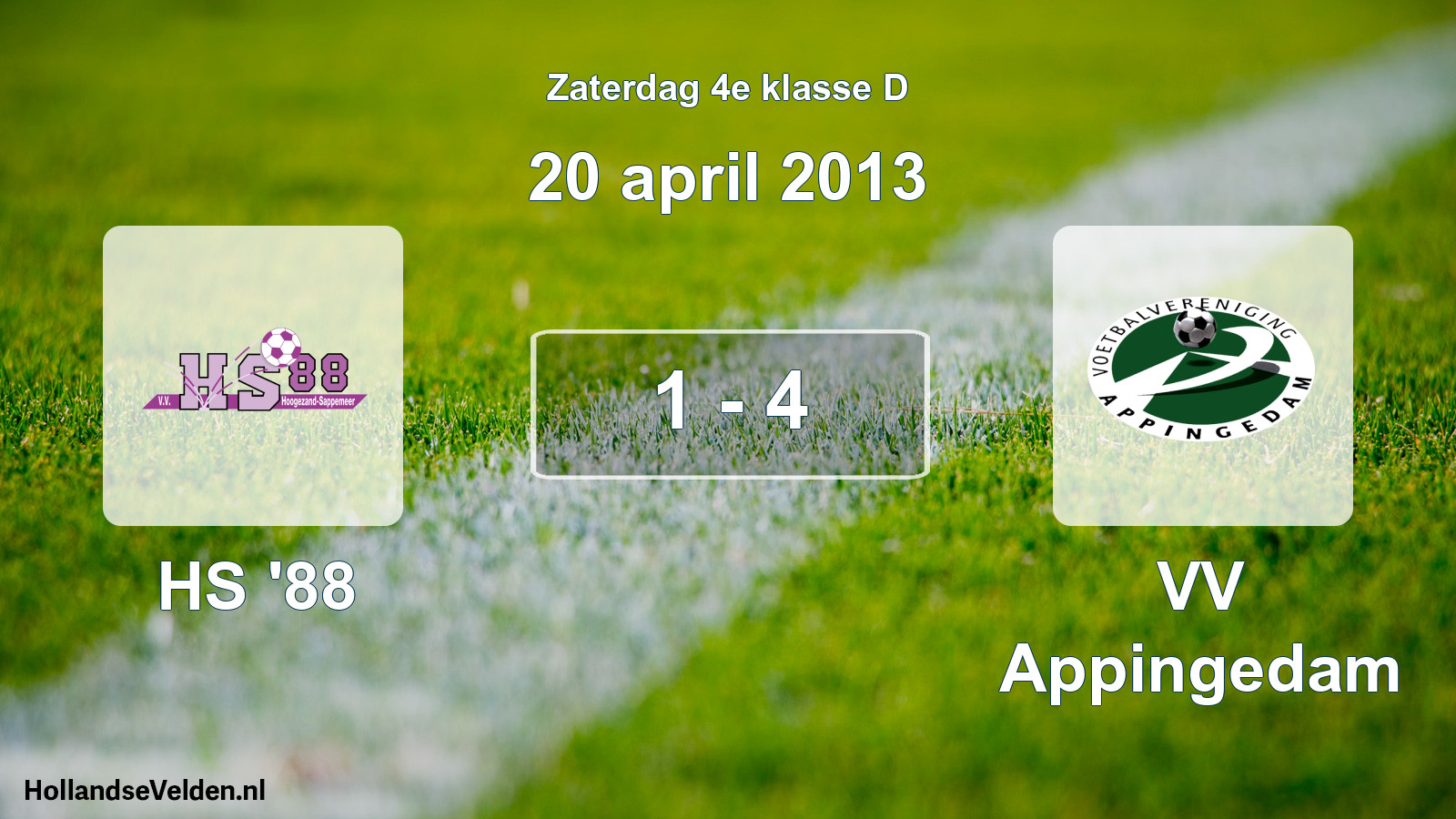 Total number of matches played: HS '88 - VV Appingedam 1 - 4 (20 April 2013)