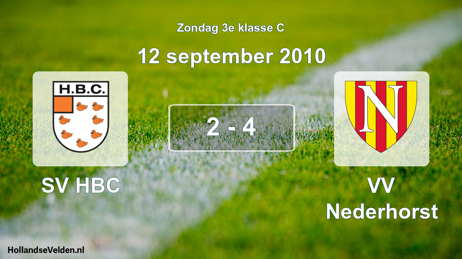 Total number of matches played: SV HBC - VV Nederhorst 2 - 4 (12 September 2010)