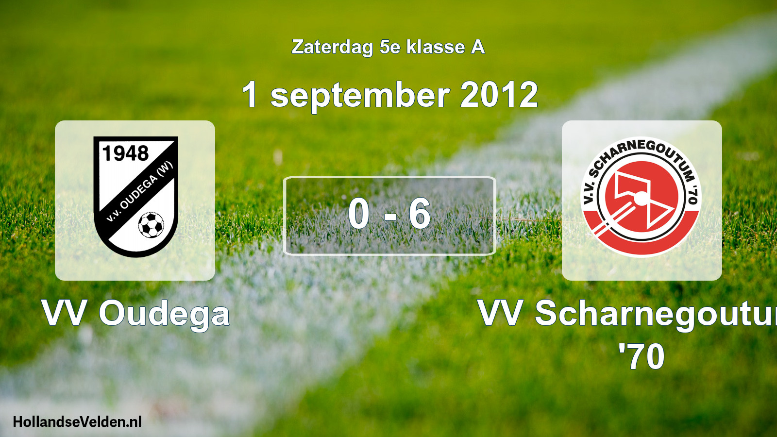 Total number of matches played: VV Oudega - VV Scharnegoutum '70 0 - 6 (1 September 2012)