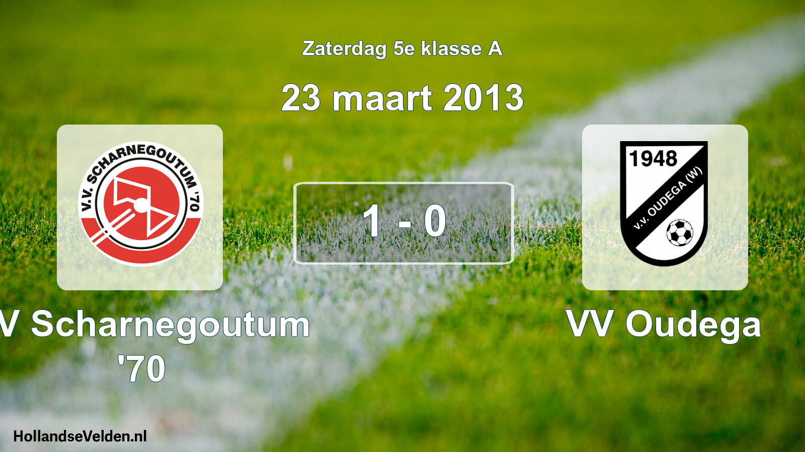 Total number of matches played: VV Scharnegoutum '70 - VV Oudega 1 - 0 (23 March 2013)