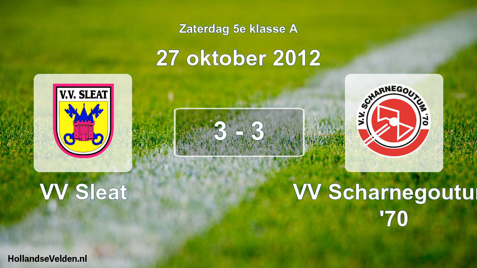 Total number of matches played: VV Sleat - VV Scharnegoutum '70 3 - 3 (27 October 2012)