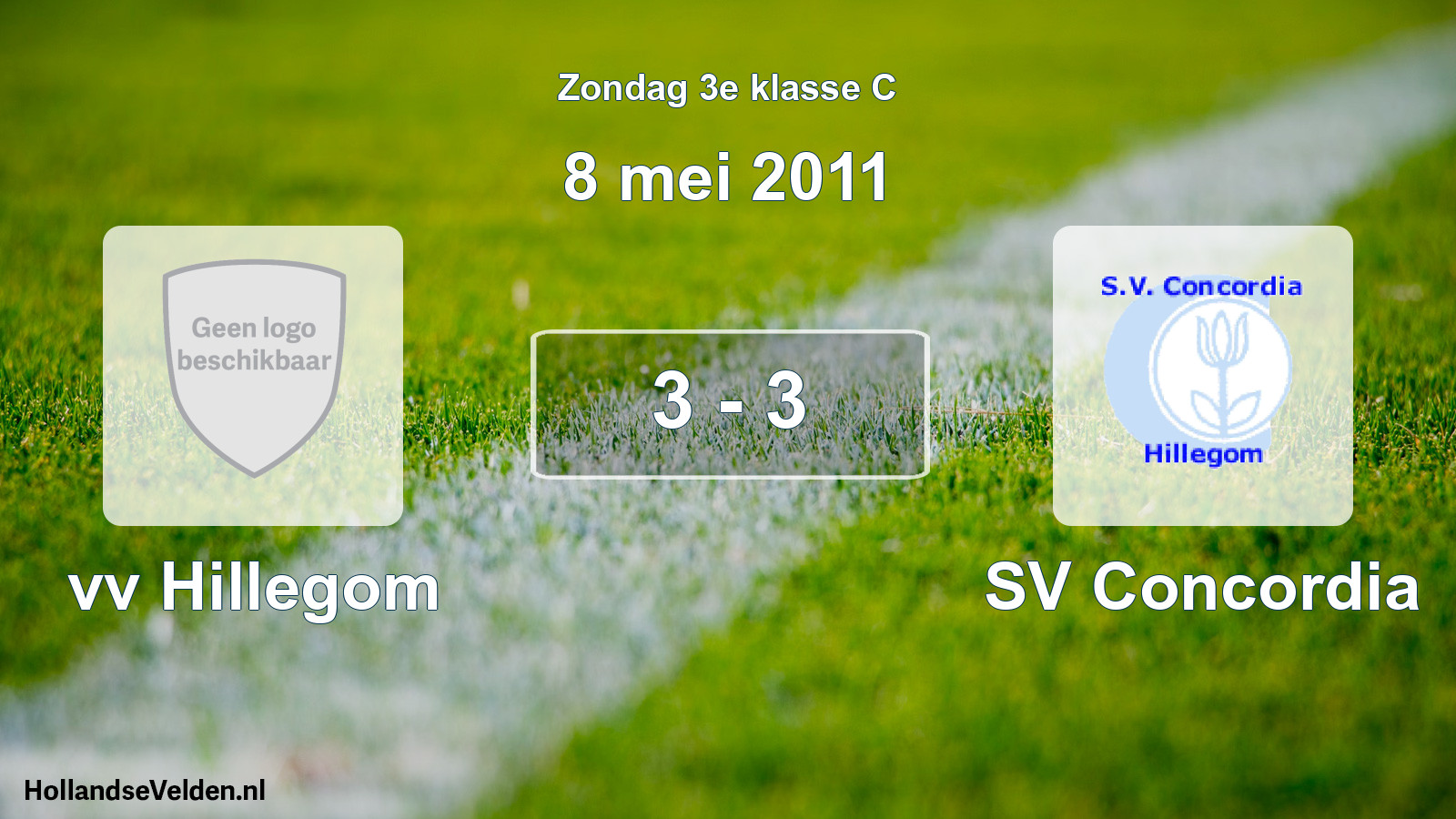 Total number of matches played: vv Hillegom - SV Concordia 3 - 3 (8 May 2011)