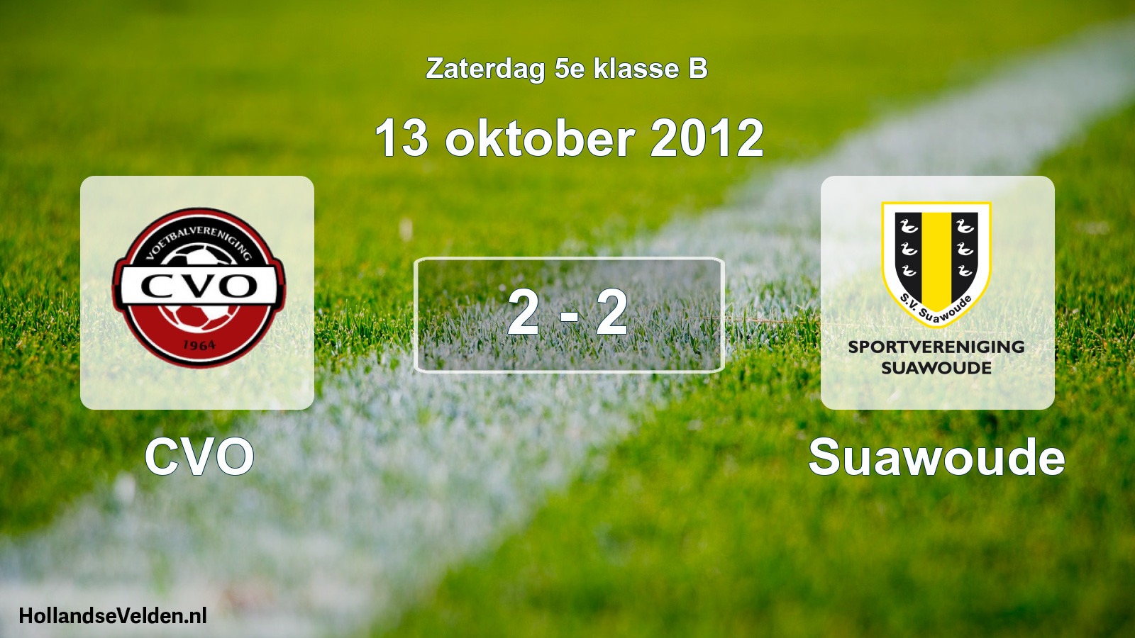 Total number of matches played: CVO - Suawoude 2 - 2 (13 October 2012)
