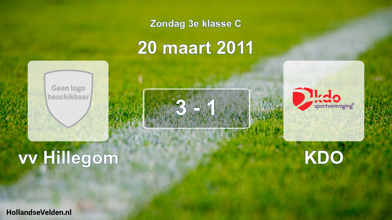 Total number of matches played: vv Hillegom - KDO 3 - 1 (20 March 2011)