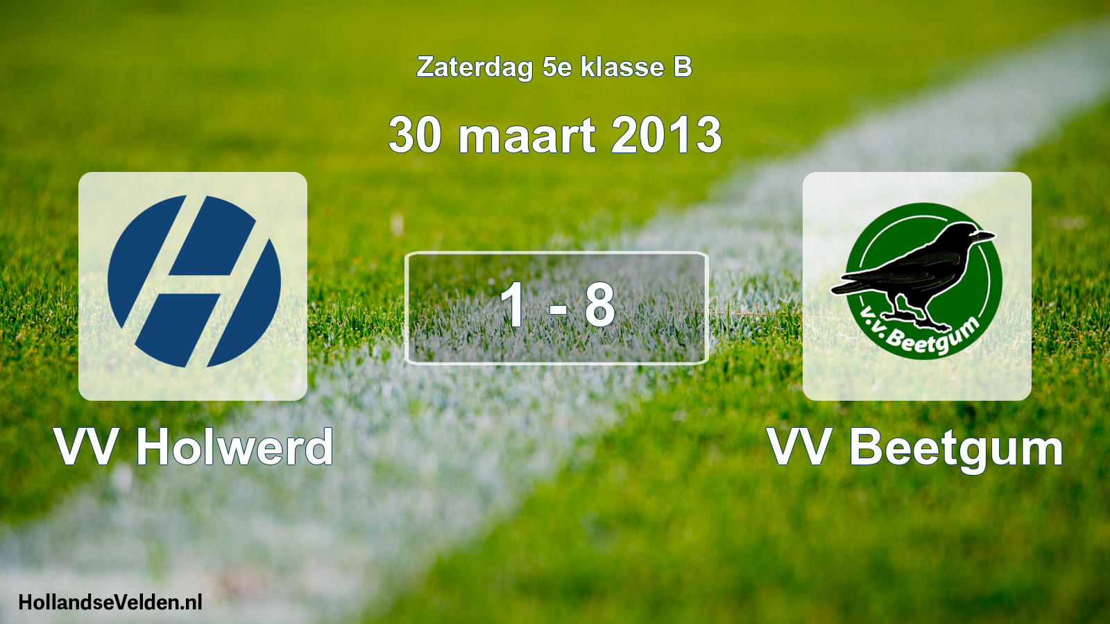 Total number of matches played: VV Holwerd - VV Beetgum 1 - 8 (30 March 2013)