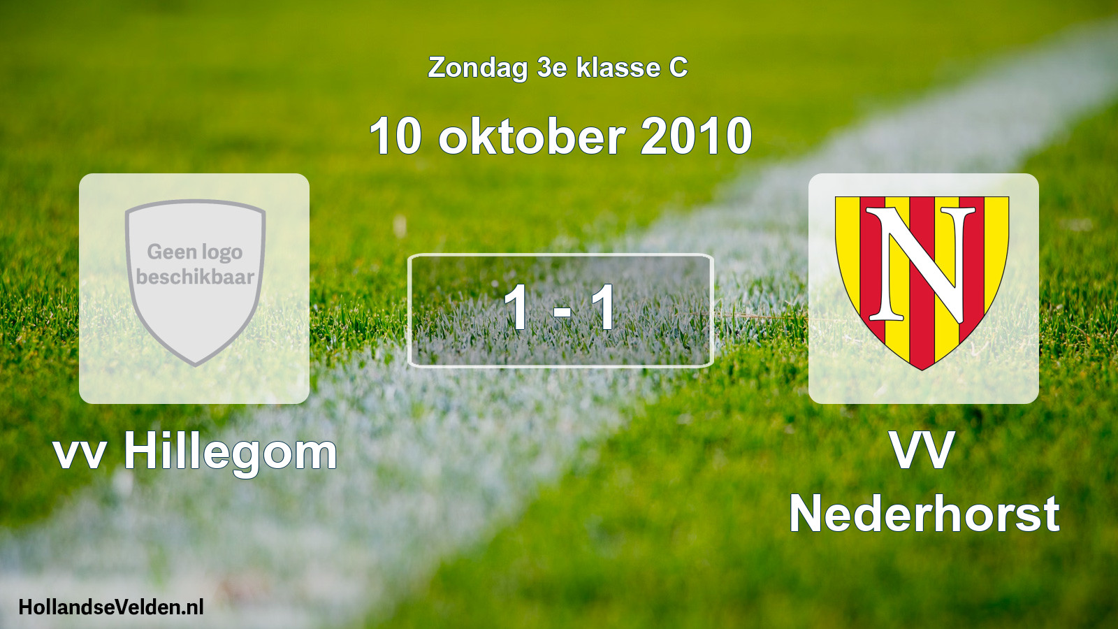 Total number of matches played: vv Hillegom - VV Nederhorst 1 - 1 (10 October 2010)