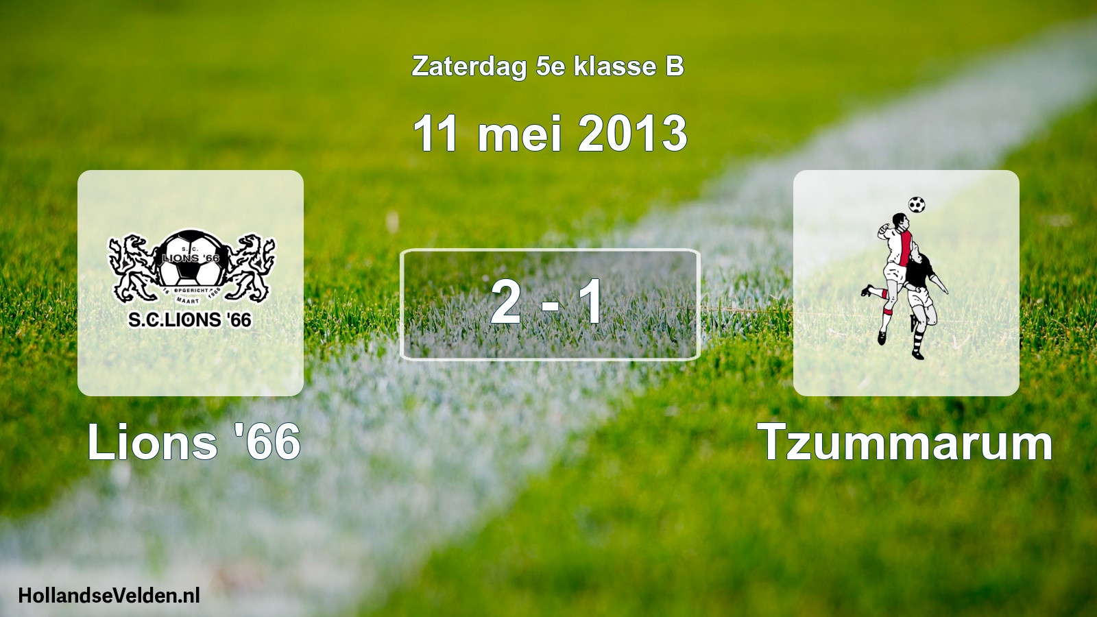 Total number of matches played: Lions '66 - Tzummarum 2 - 1 (11 May 2013)
