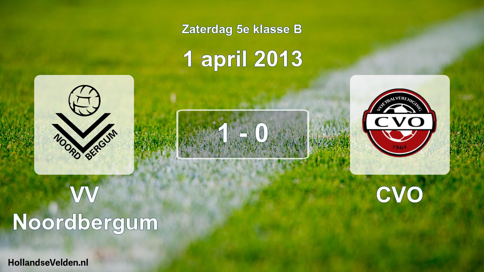 Total number of matches played: VV Noordbergum - CVO 1 - 0 (1 April 2013)