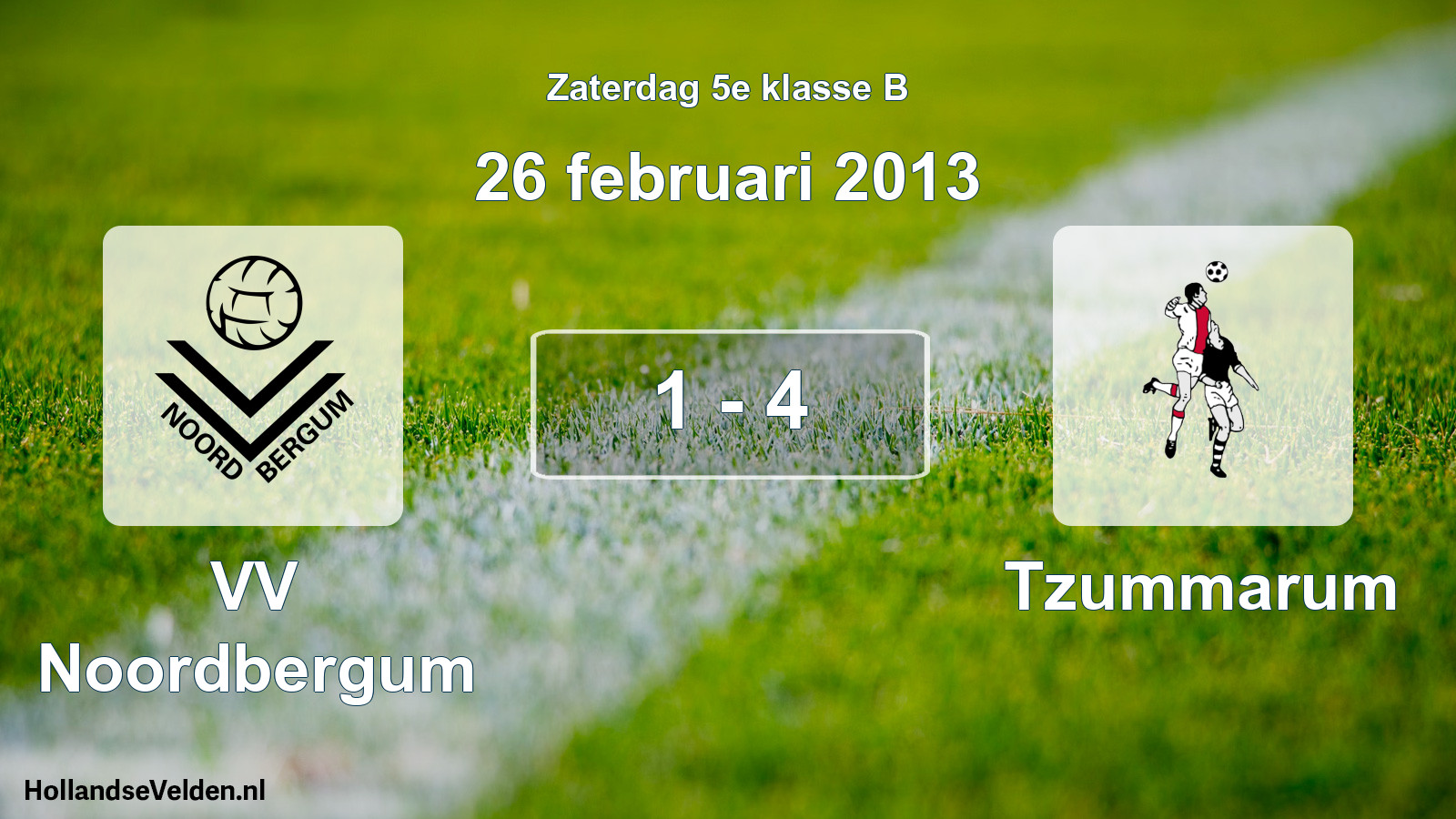 Total number of matches played: VV Noordbergum - Tzummarum 1 - 4 (26 February 2013)