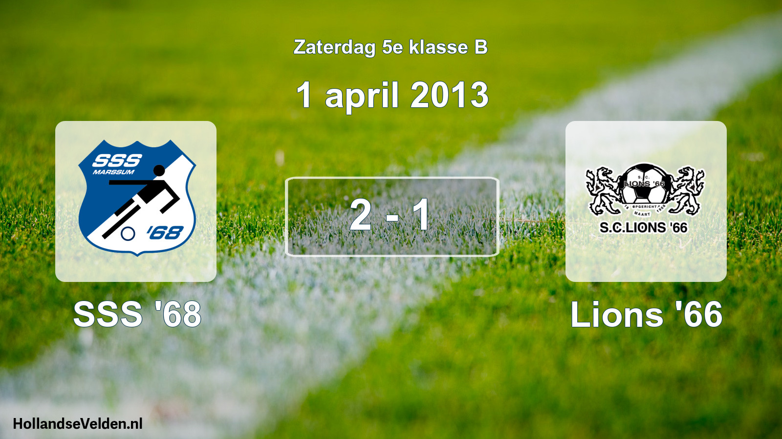 Total number of matches played: SSS '68 - Lions '66 2 - 1 (1 April 2013)