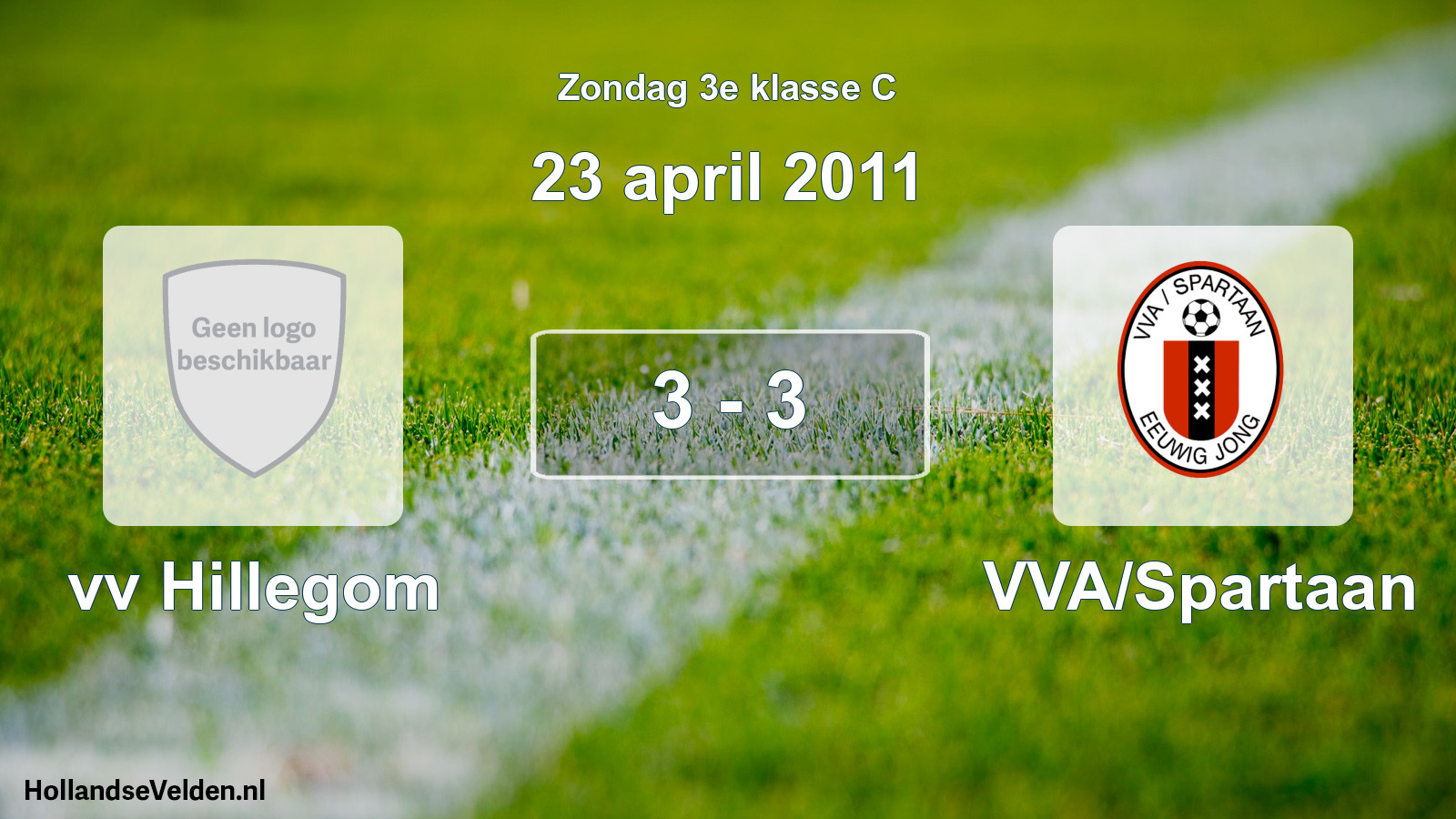 Total number of matches played: vv Hillegom - VVA/Spartaan 3 - 3 (23 April 2011)