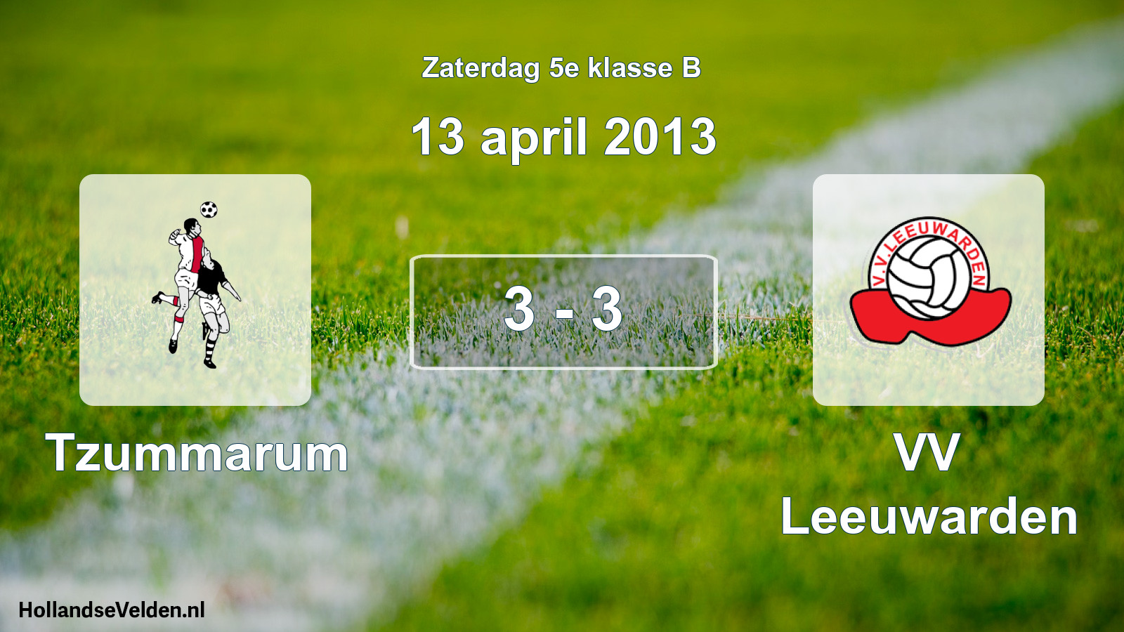 Total number of matches played: Tzummarum - VV Leeuwarden 3 - 3 (13 April 2013)