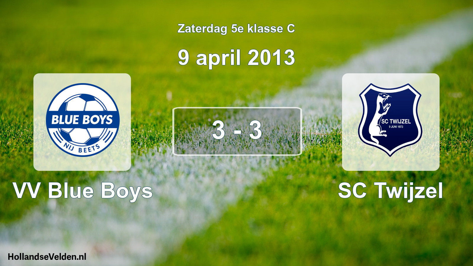 Total number of matches played: VV Blue Boys - SC Twijzel 3 - 3 (9 April 2013)