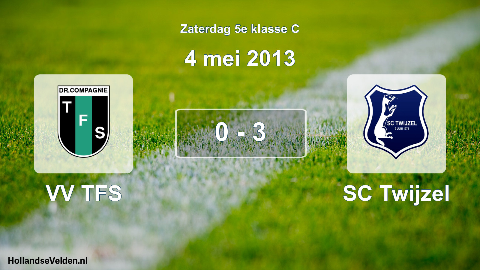 Total number of matches played: VV TFS - SC Twijzel 0 - 3 (4 May 2013)