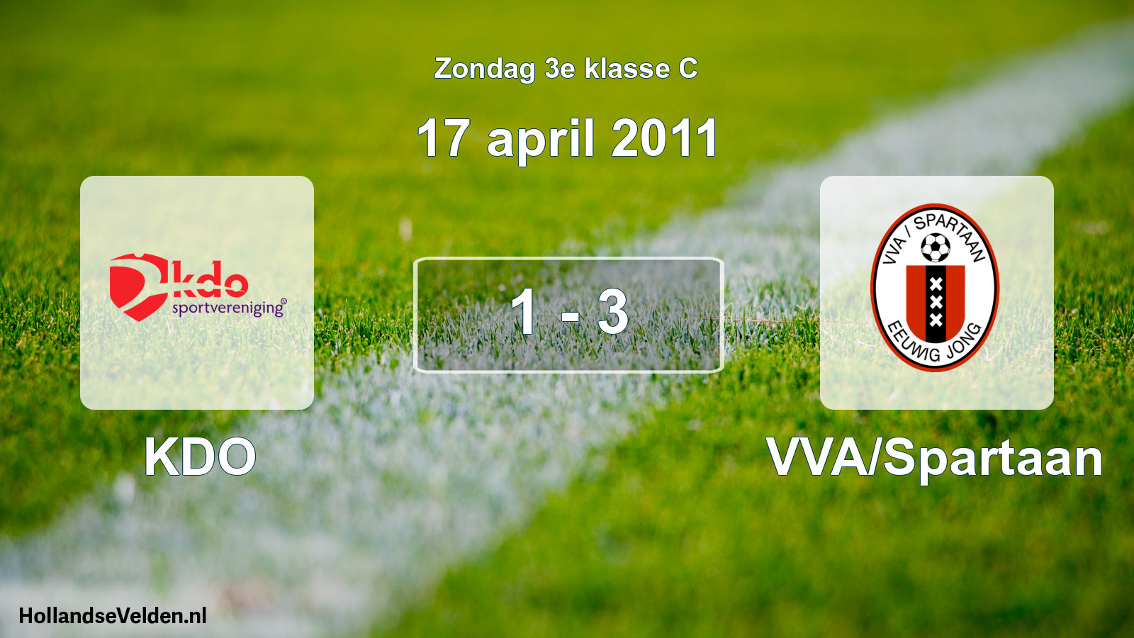Total number of matches played: KDO - VVA/Spartaan 1 - 3 (17 April 2011)