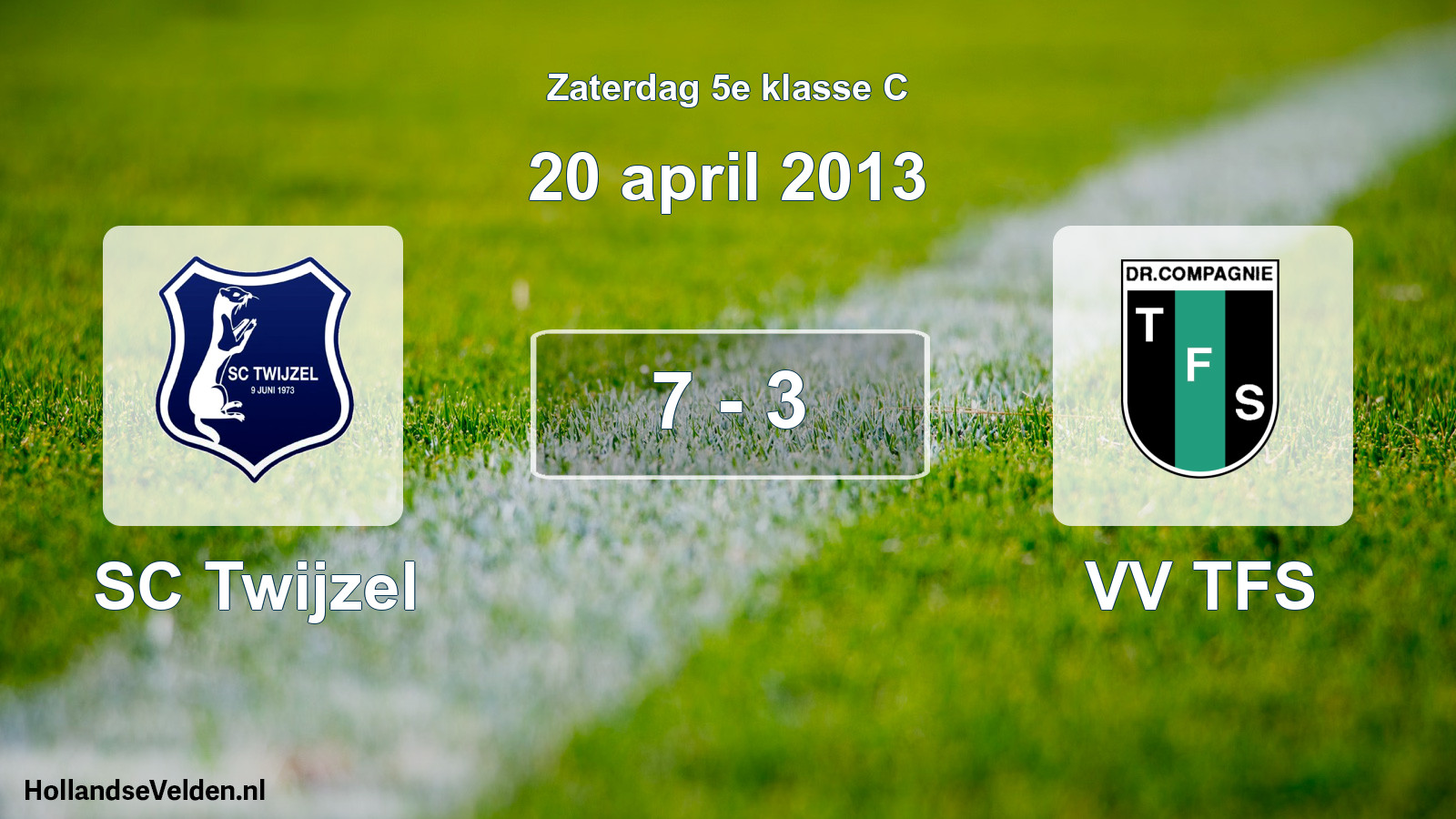 Total number of matches played: SC Twijzel - VV TFS 7 - 3 (20 April 2013)