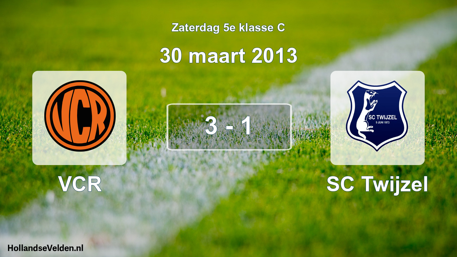 Total number of matches played: VCR - SC Twijzel 3 - 1 (30 March 2013)
