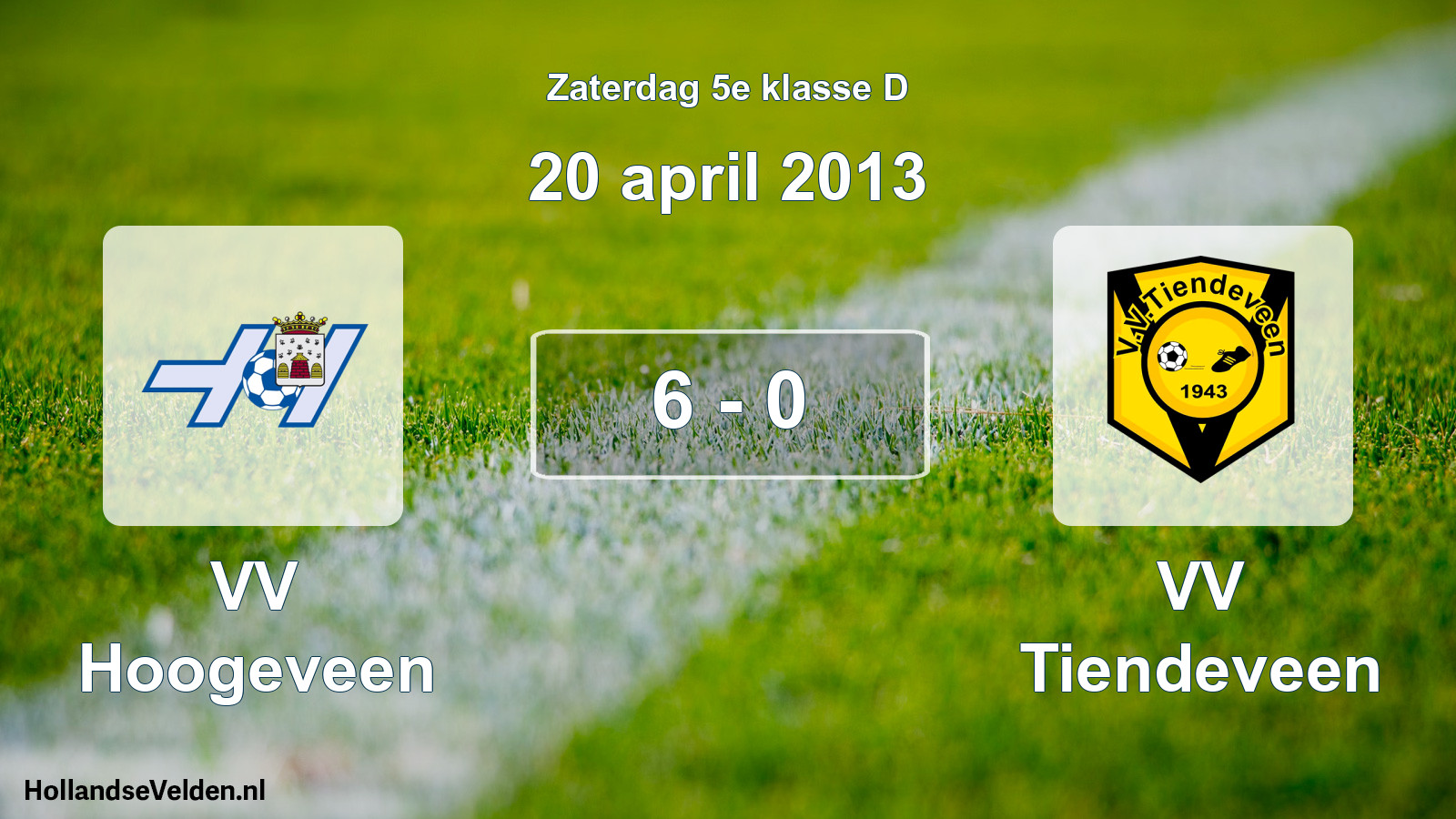 Total number of matches played: VV Hoogeveen - VV Tiendeveen 6 - 0 (20 April 2013)