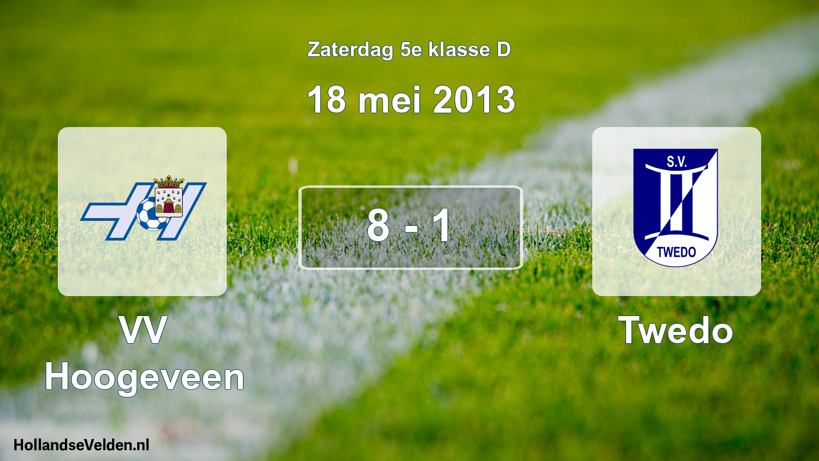 Total number of matches played: VV Hoogeveen - Twedo 8 - 1 (18 May 2013)
