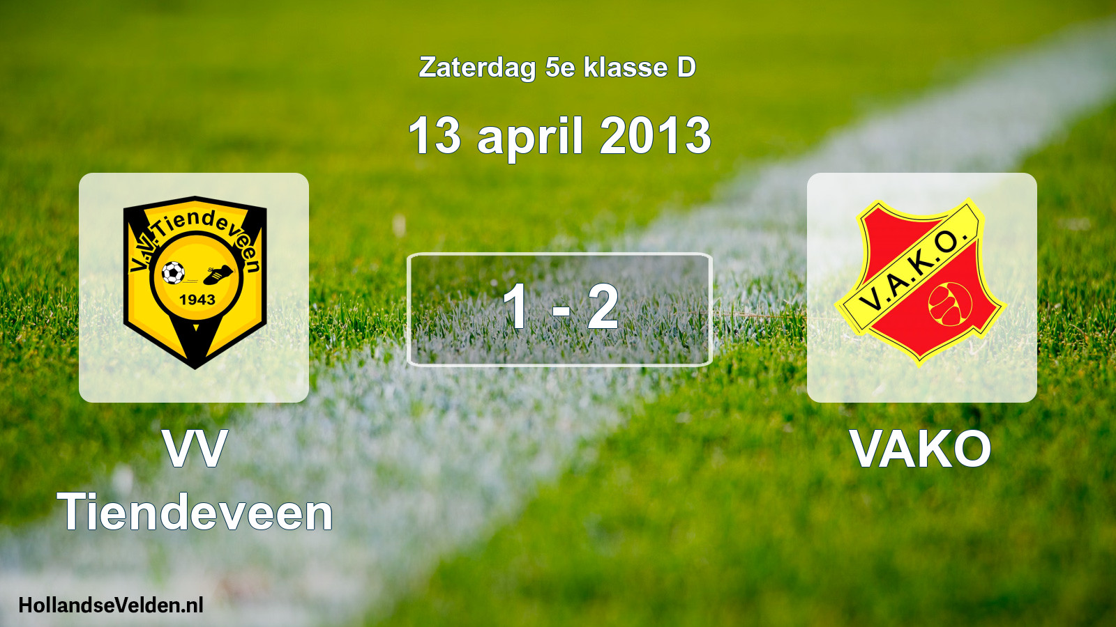 Total number of matches played: VV Tiendeveen - VAKO 1 - 2 (13 April 2013)