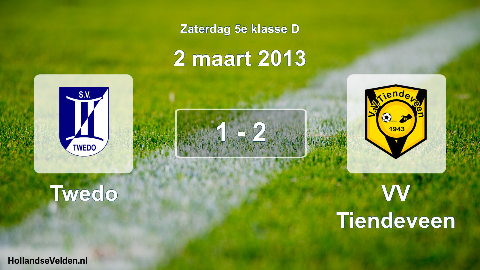Total number of matches played: Twedo - VV Tiendeveen 1 - 2 (2 March 2013)