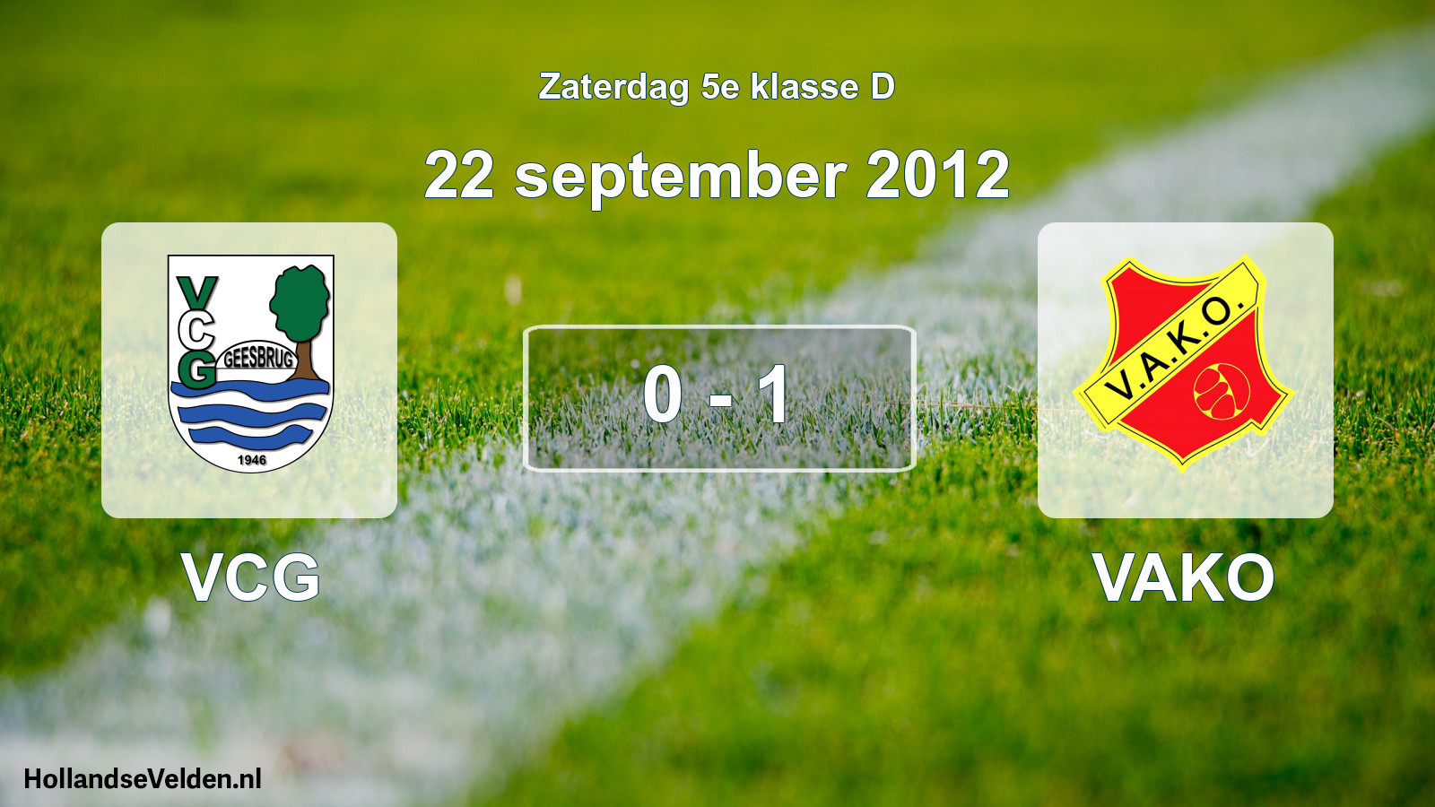 Total number of matches played: VCG - VAKO 0 - 1 (22 September 2012)