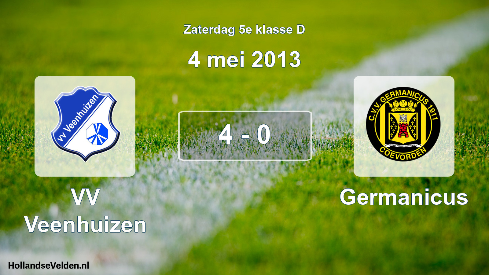 Total number of matches played: VV Veenhuizen - Germanicus 4 - 0 (4 May 2013)