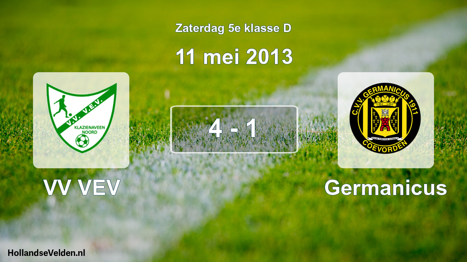 Total number of matches played: VV VEV - Germanicus 4 - 1 (11 May 2013)
