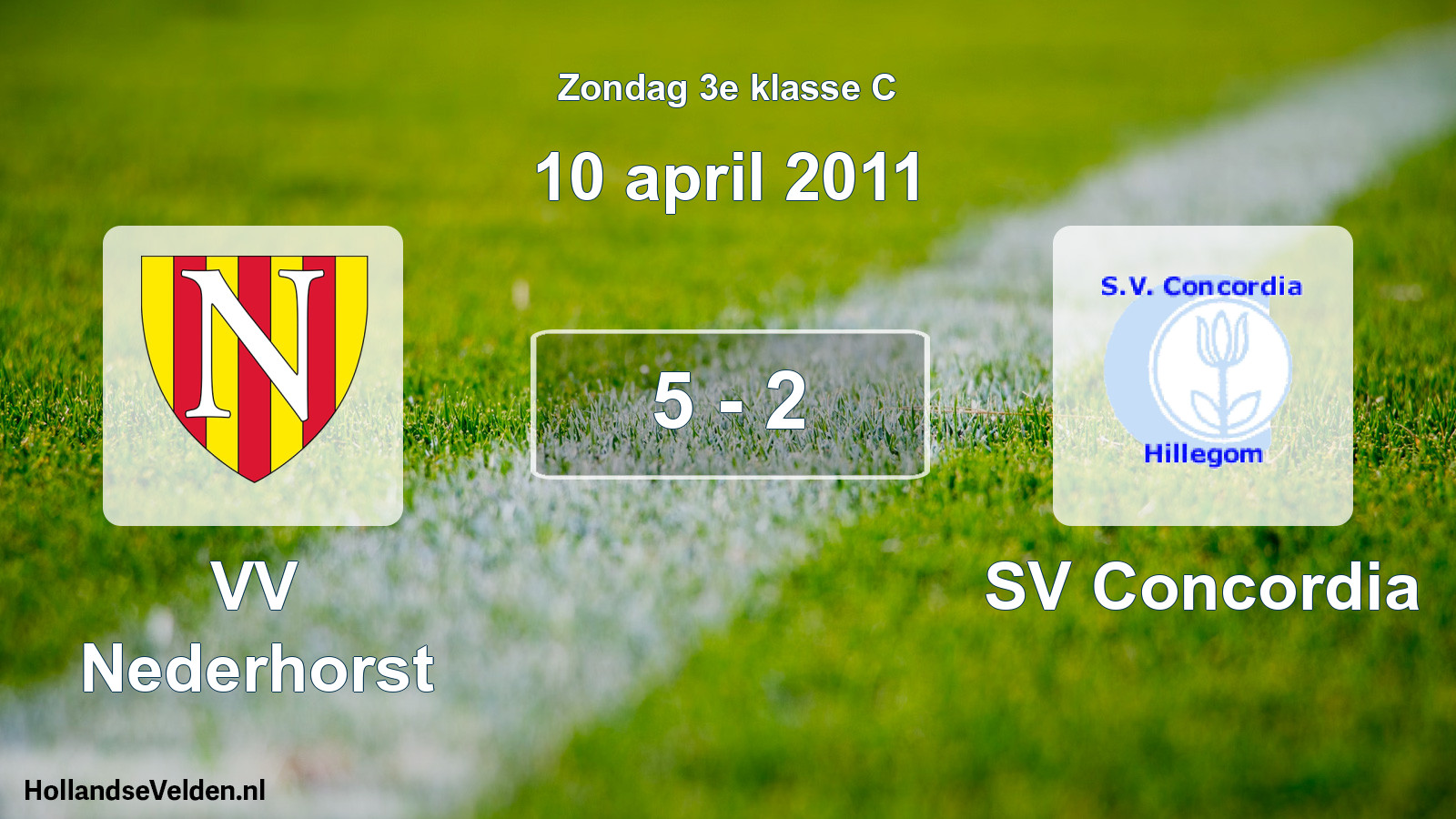 Total number of matches played: VV Nederhorst - SV Concordia 5 - 2 (10 April 2011)