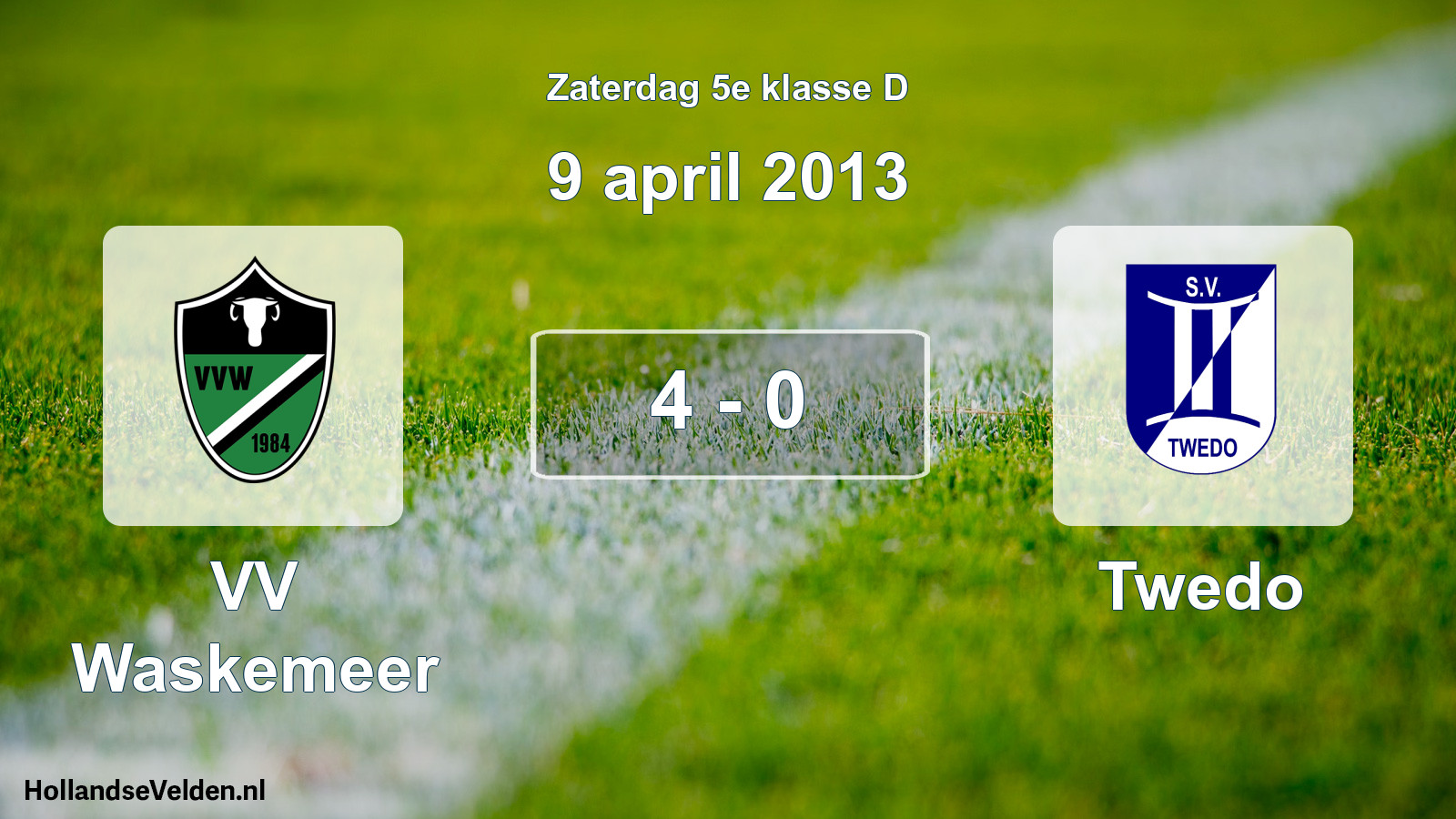 Total number of matches played: VV Waskemeer - Twedo 4 - 0 (9 April 2013)