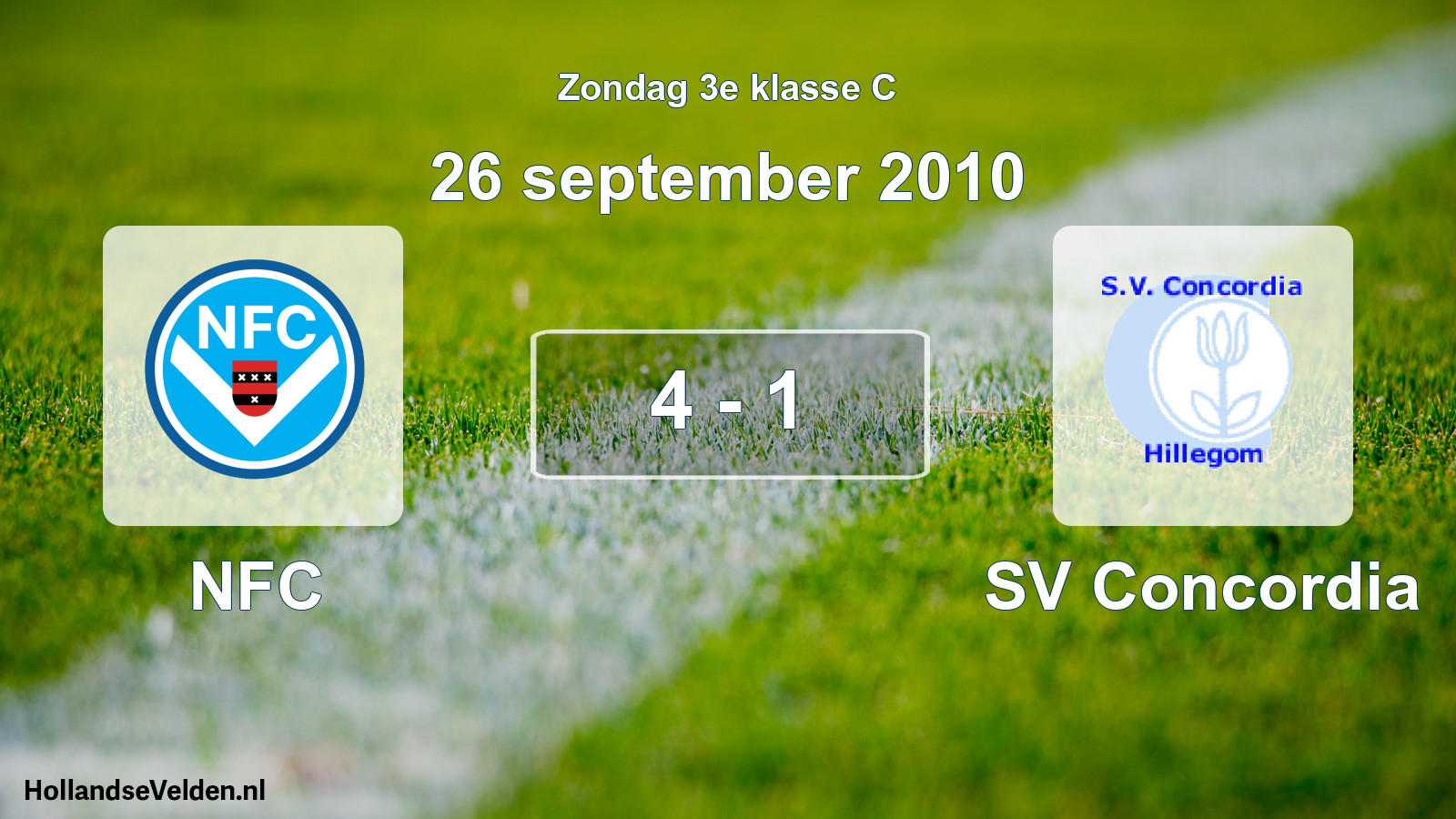 Total number of matches played: NFC - SV Concordia 4 - 1 (26 September 2010)