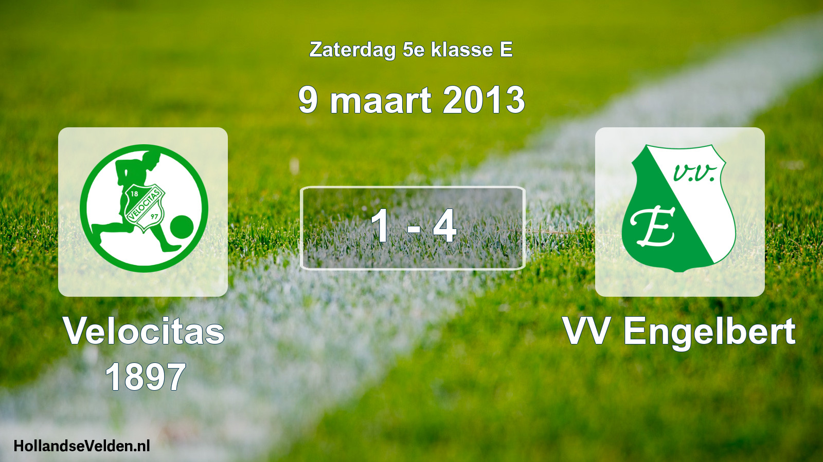 Total number of matches played: Velocitas 1897 - VV Engelbert 1 - 4 (9 March 2013)