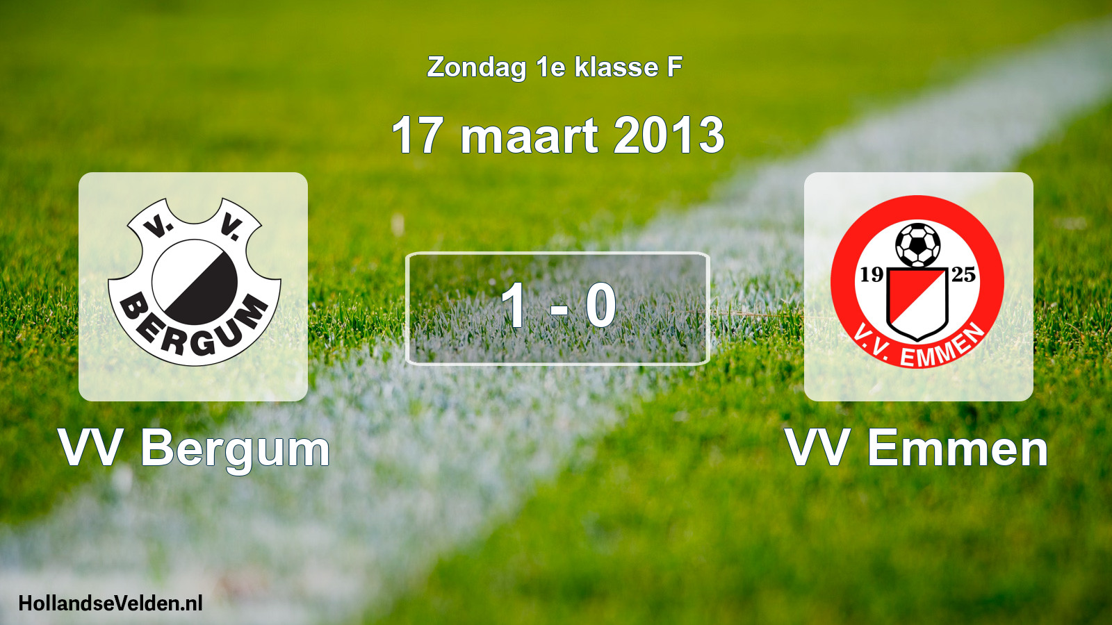 Total number of matches played: VV Bergum - VV Emmen 1 - 0 (17 March 2013)