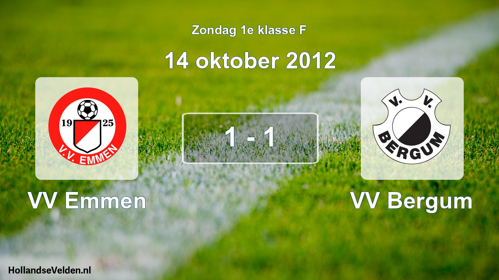 Total number of matches played: VV Emmen - VV Bergum 1 - 1 (14 October 2012)