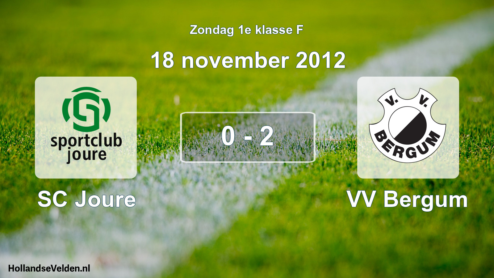 Total number of matches played: SC Joure - VV Bergum 0 - 2 (18 November 2012)