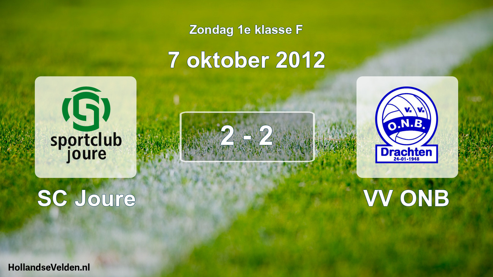 Total number of matches played: SC Joure - VV ONB 2 - 2 (7 October 2012)