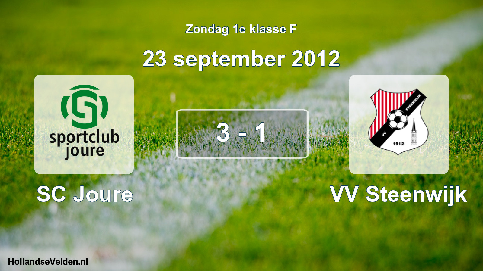 Total number of matches played: SC Joure - VV Steenwijk 3 - 1 (23 September 2012)