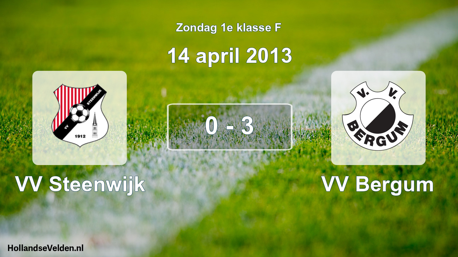 Total number of matches played: VV Steenwijk - VV Bergum 0 - 3 (14 April 2013)