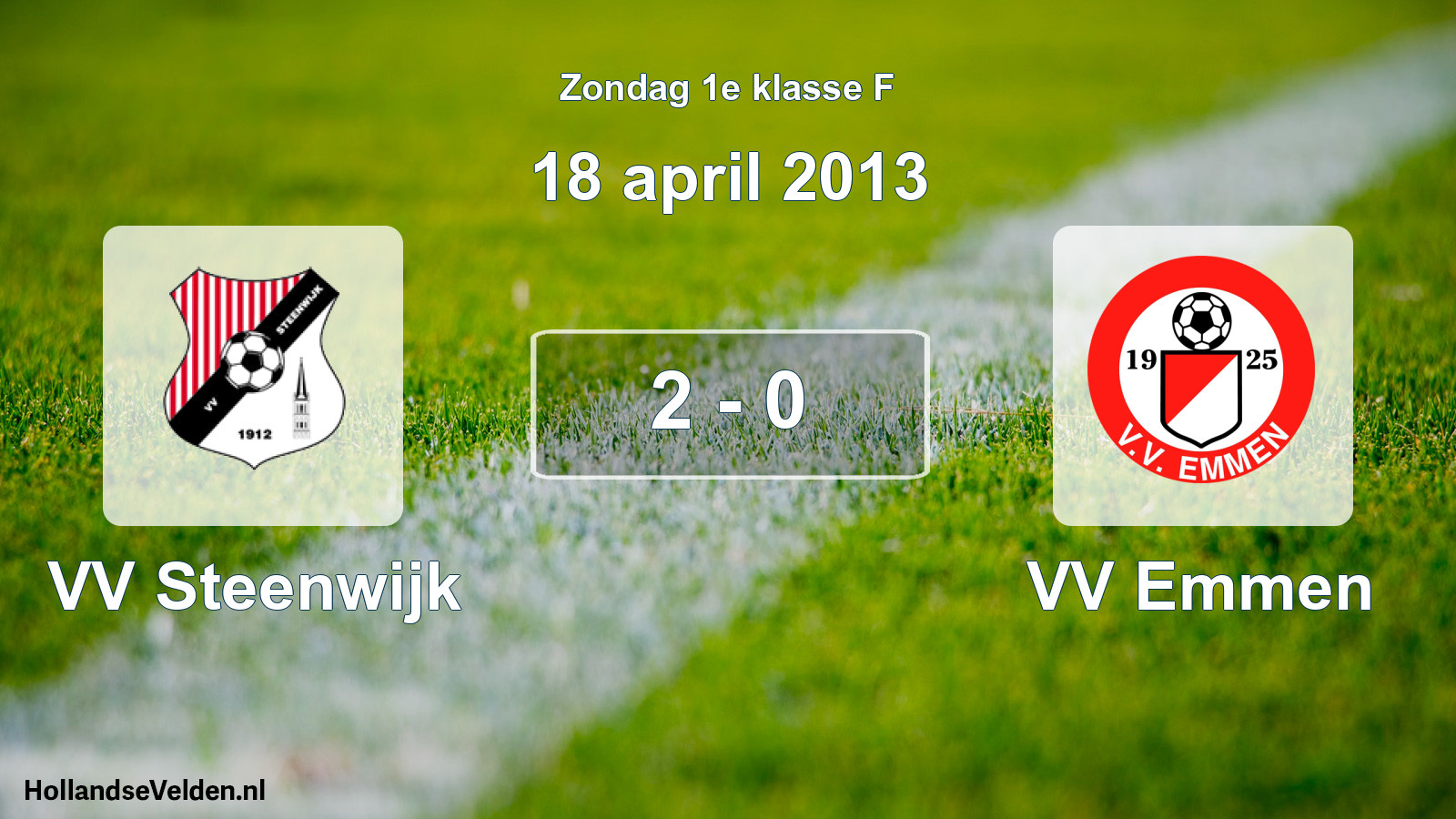 Total number of matches played: VV Steenwijk - VV Emmen 2 - 0 (18 April 2013)