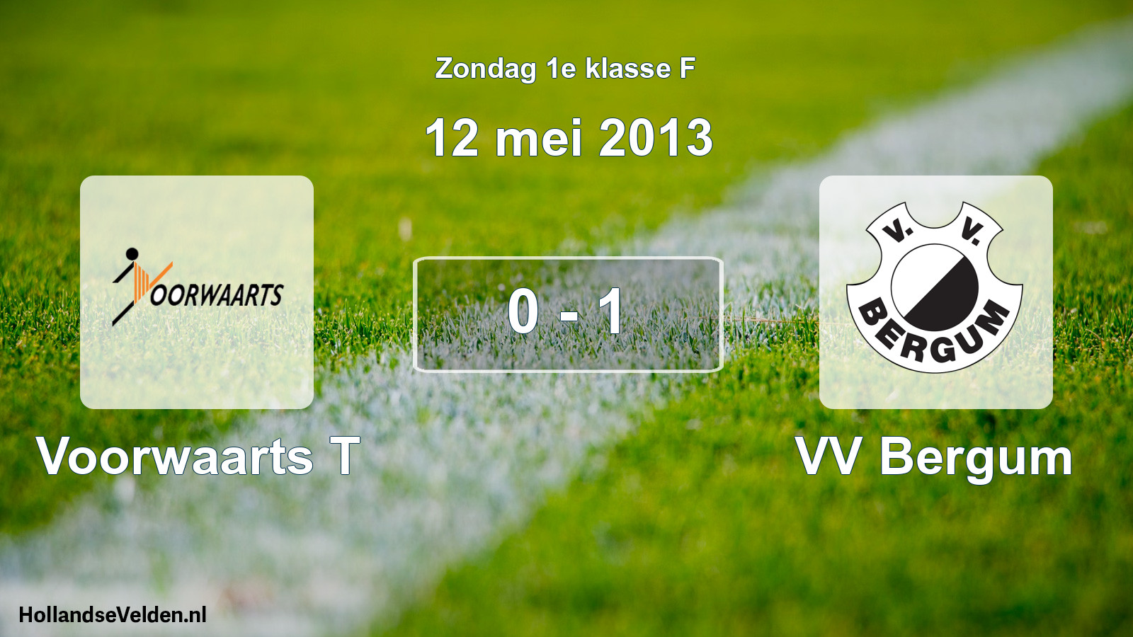 Total number of matches played: Voorwaarts T - VV Bergum 0 - 1 (12 May 2013)