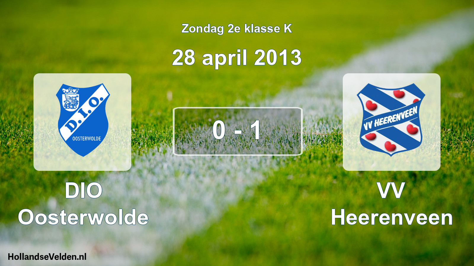 Total number of matches played: DIO Oosterwolde - VV Heerenveen 0 - 1 (28 April 2013)