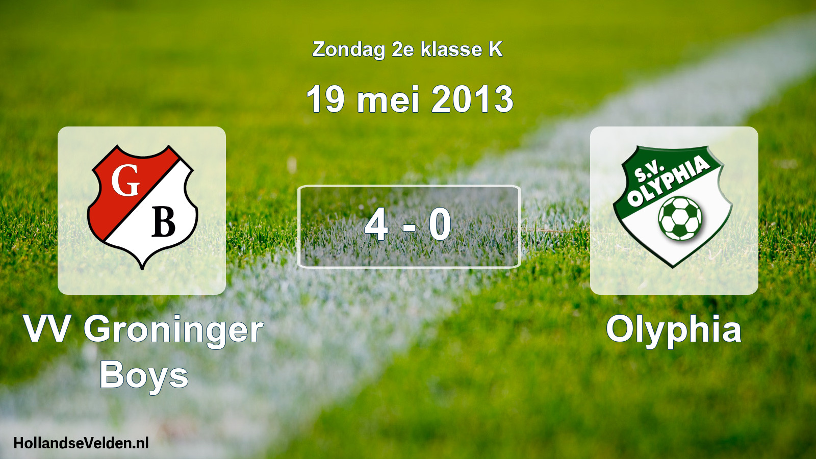 Total number of matches played: VV Groninger Boys - Olyphia 4 - 0 (19 May 2013)