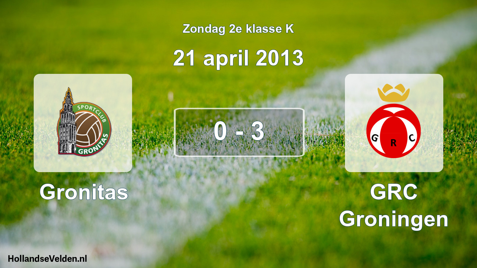Total number of matches played: Gronitas - GRC Groningen 0 - 3 (21 April 2013)