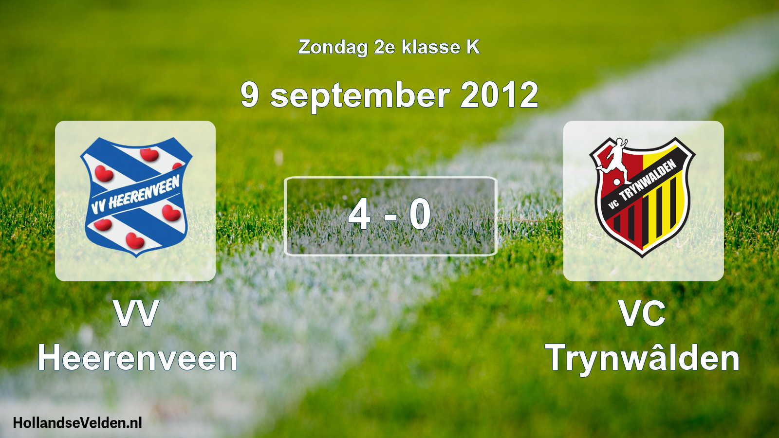 Total number of matches played: VV Heerenveen - VC Trynwâlden 4 - 0 (9 September 2012)