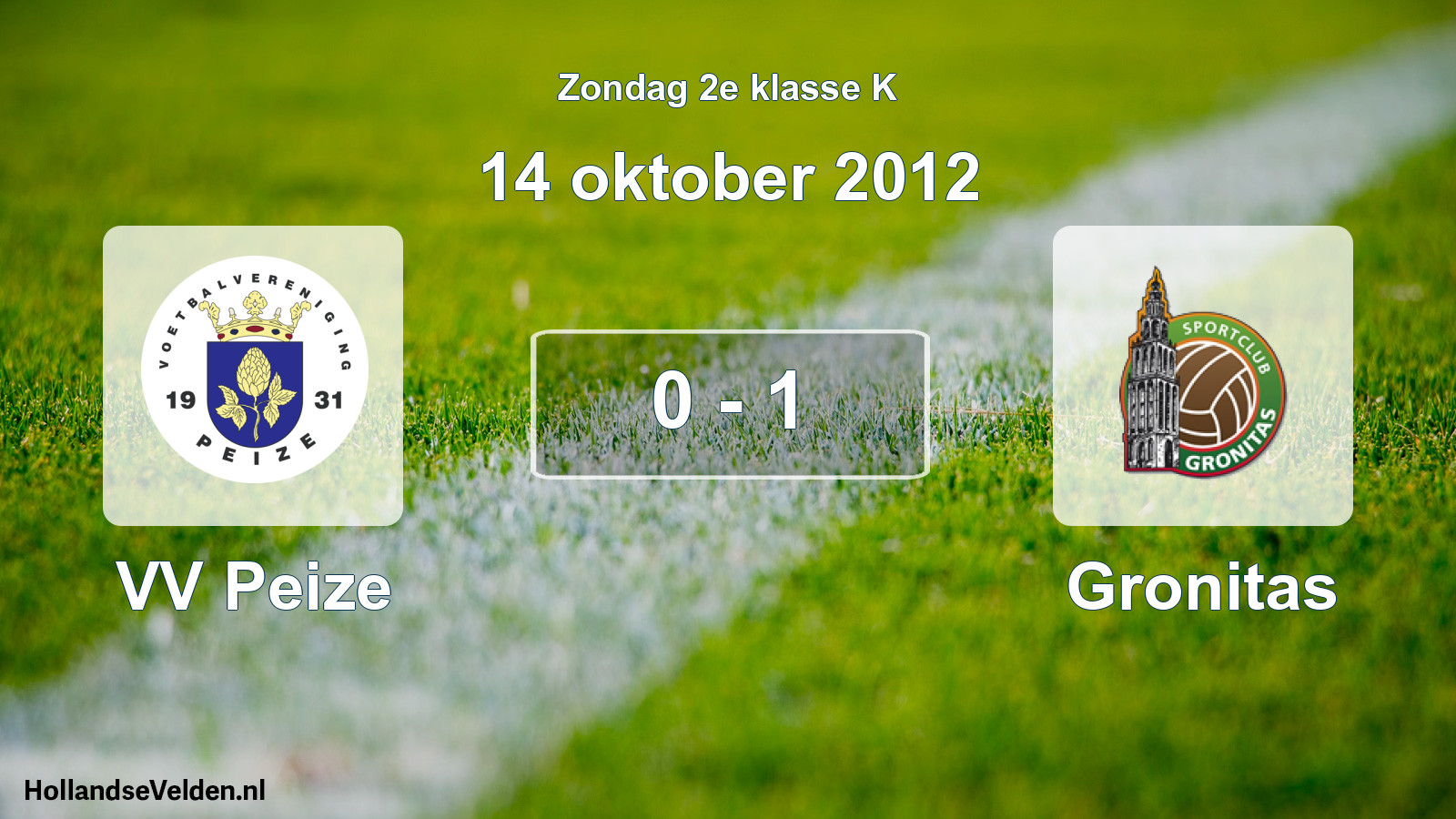 Total number of matches played: VV Peize - Gronitas 0 - 1 (14 October 2012)