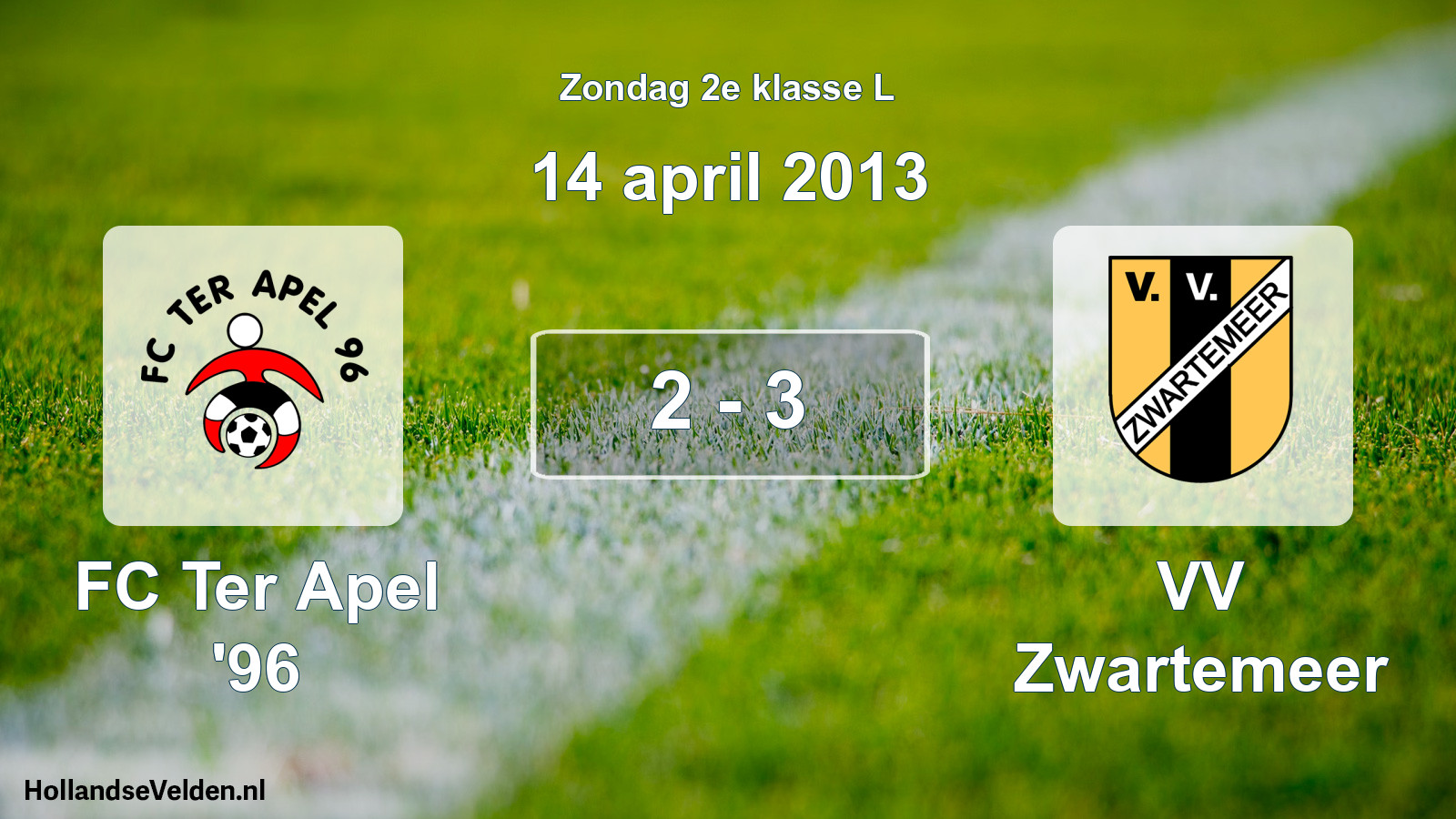 Total number of matches played: FC Ter Apel '96 - VV Zwartemeer 2 - 3 (14 April 2013)